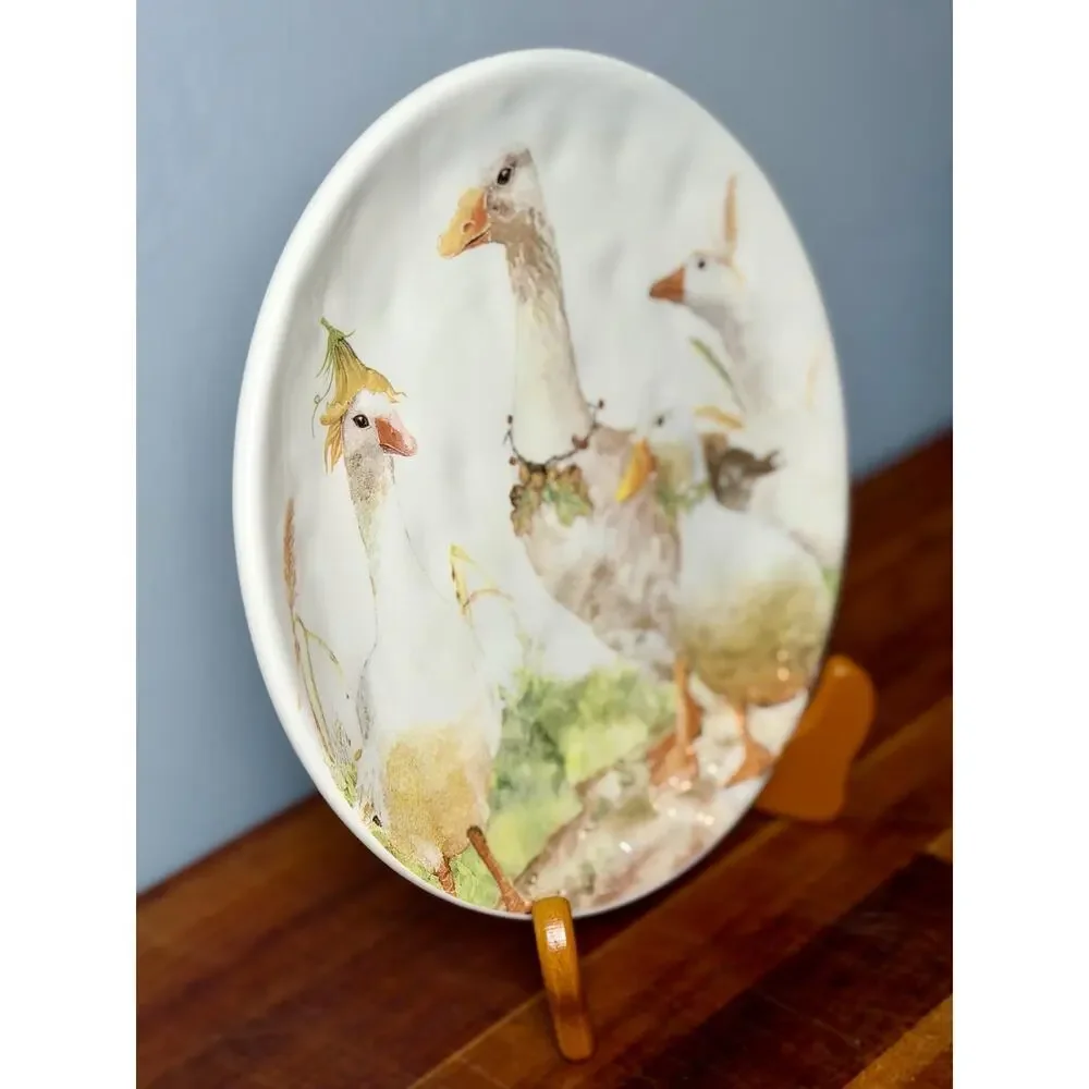 Whimsical Geese Plate | Pier 1 Cottagecore Farmhouse Kitchen Decor